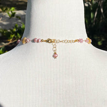 Load image into Gallery viewer, Baroque Pink &amp; Golden Coins Freshwater Pearl Necklace on Silk Cord