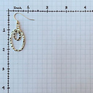 Hammered Silver Double Oval Hoop Earrings