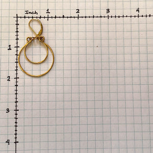 Gold Double Hoop Earrings, Hand-shaped