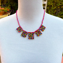 Load image into Gallery viewer, Semaphore Confetti Beaded Necklace with silver lobster clasp and extender chain