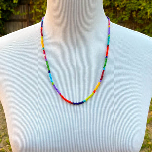 Color-Blocked Beaded Necklace