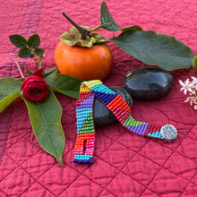 Load image into Gallery viewer, Opposing Triangles Color-Blocked Beaded Bracelet with Button Closure