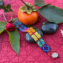 Load image into Gallery viewer, Framed Diamonds Color-Blocked Beaded Bracelet with Button Closure