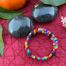 Load image into Gallery viewer, Confetti 3-Strand Beaded Stretch Bracelet with Horn Spacers