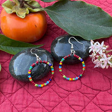 Load image into Gallery viewer, Confetti Beaded Hoop Earrings
