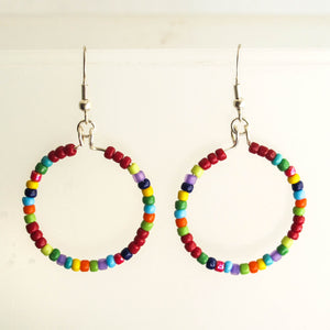 Confetti Beaded Hoop Earrings
