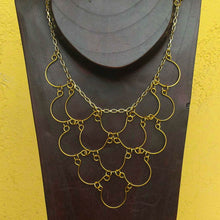 Load image into Gallery viewer, 15-Loop Wire Necklace with chain, gold