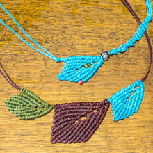 Load image into Gallery viewer, Macrame Leaf Necklace