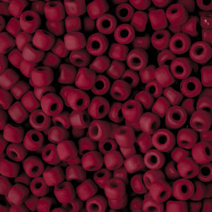 Matte Brick Red Seed Beads, Size #8