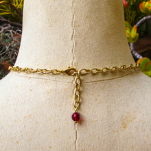 Load image into Gallery viewer, Double Strand Necklace with Dragonfly Beads on Gold Chain with lobster claw clasp