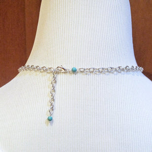 6-Loop Bead Necklace on chain with lobster claw clasp, silver