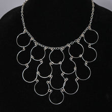 Load image into Gallery viewer, 15-Loop Wire Necklace with chain, silver
