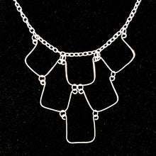 Load image into Gallery viewer, 6-Square Wire Necklace on silver chain handmade