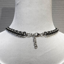 Load image into Gallery viewer, Hematite and Silver Parallel Chain Triangle Drop Chain Maille Necklace