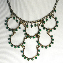 Load image into Gallery viewer, 6-Loop Gemstones Necklace green aventurine with antique brass chain
