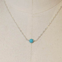 Load image into Gallery viewer, Turquoise Magnesite Tiny Single Gemstone Necklace