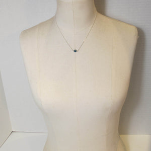 Tiny Single Gemstone Necklace - Ruby Zoisite