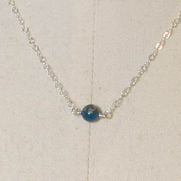 Tiny Single Gemstone Necklace - Ruby Zoisite