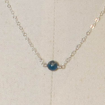Tiny Single Gemstone Necklace - Ruby Zoisite