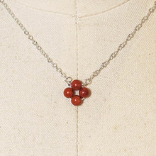 Load image into Gallery viewer, Red Jasper Tiny, 4-Leaf Clover Gemstone Necklace