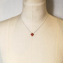 Load image into Gallery viewer, Red Jasper Tiny, 4-Leaf Clover Gemstone Necklace