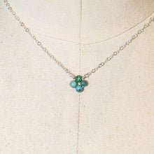 Load image into Gallery viewer, Turquoise Tiny, 4-Leaf Clover Gemstone Necklace