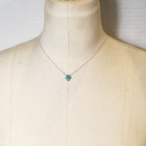 Turquoise Tiny, 4-Leaf Clover Gemstone Necklace