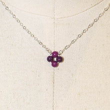 Load image into Gallery viewer, Purple Mountain &quot;Jade&quot; Tiny, 4-Leaf Clover Gemstone Necklace