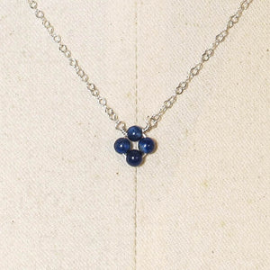 Lapis Lazuli Tiny, 4-Leaf Clover Gemstone Necklace