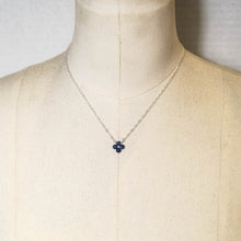 Load image into Gallery viewer, Lapis Lazuli Tiny, 4-Leaf Clover Gemstone Necklace