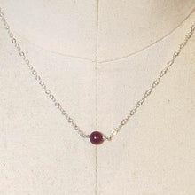 Load image into Gallery viewer, Tiny Single Gemstone Necklace - Lepidolite