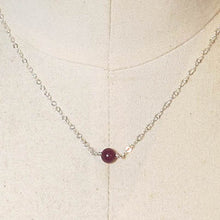 Load image into Gallery viewer, Tiny Single Gemstone Necklace - Lepidolite