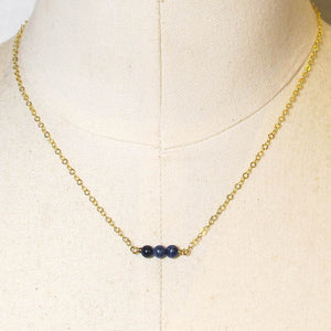 Tiny Gemstone Necklace - Lapis Lazuli