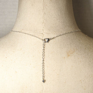 Tiny Single Gemstone Necklace - Labradorite
