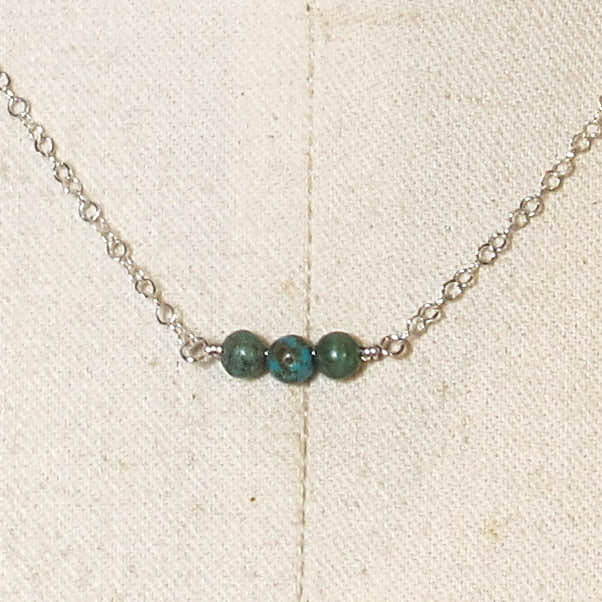 Tiny Gemstone Necklace - Turquoise
