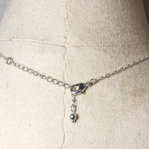 Tiny Gemstone Necklace - Black Silk Stone