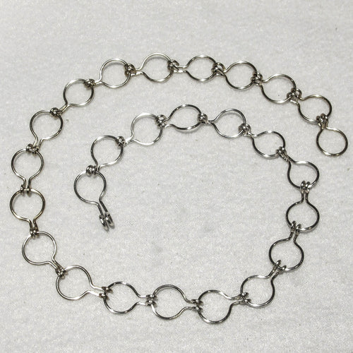 Silver Cotter Pin Chain Necklace with handmade hook clasp