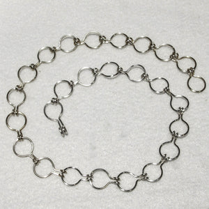 Silver Cotter Pin Chain Necklace with handmade hook clasp