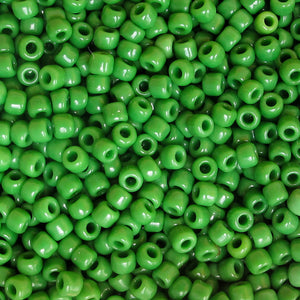 Opaque Green Seed Beads, Size #8