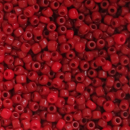 Opaque Brick Red Seed Beads, Size #6 