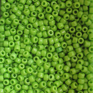 Opaque LIme Green Seed Beads, Size #8