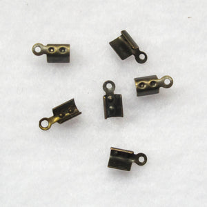 Antique Brass Foldover Crimps