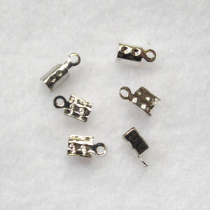 Antique silver Foldover Crimps