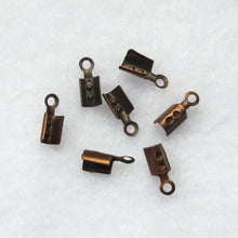 Load image into Gallery viewer, Antique Copper Foldover Crimps