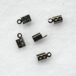 Hematite Foldover Crimps