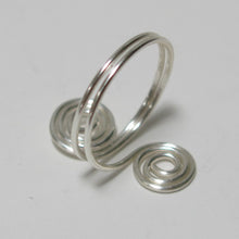 Load image into Gallery viewer, Silver Double Spirals Adjustable Wire Ring