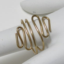 Load image into Gallery viewer, Gold Squiggles Adjustable Wire Ring