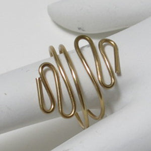Gold Squiggles Adjustable Wire Ring