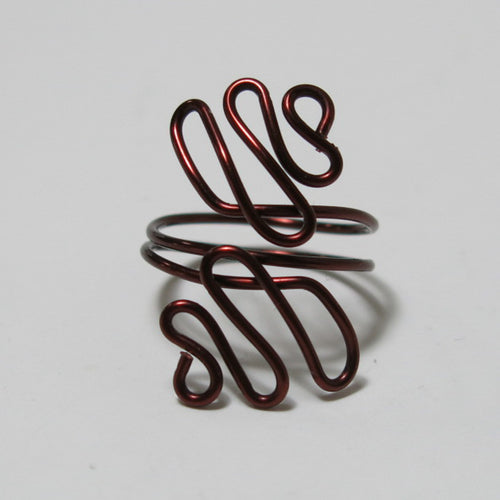 Sideways Squiggles Adjustable Wire Ring