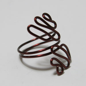 Sideways Squiggles Adjustable Wire Ring